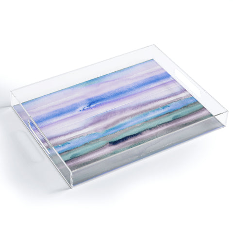 Ninola Design Gradient landscape watercolor blue Acrylic Tray
