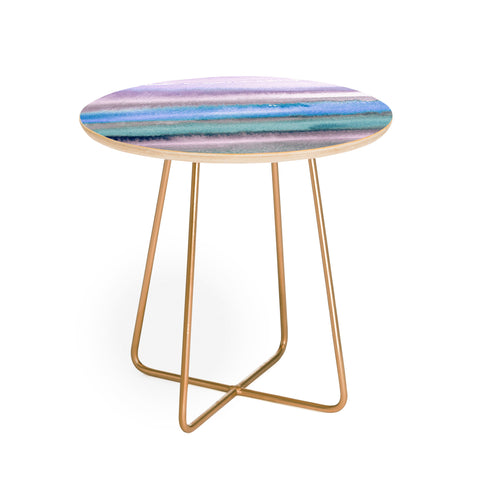 Ninola Design Gradient landscape watercolor blue Round Side Table