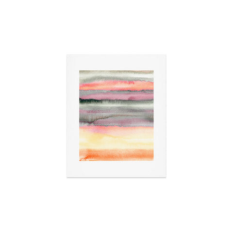 Ninola Design Gradient landscape watercolor Coral mauve Art Print