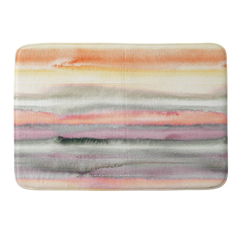 Ninola Design Gradient landscape watercolor Coral mauve Memory Foam Bath Mat