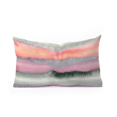 Ninola Design Gradient landscape watercolor Coral mauve Oblong Throw Pillow
