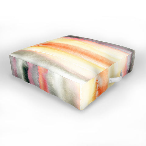 Ninola Design Gradient landscape watercolor Coral mauve Outdoor Floor Cushion