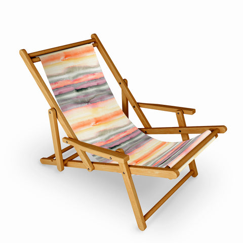 Ninola Design Gradient landscape watercolor Coral mauve Sling Chair