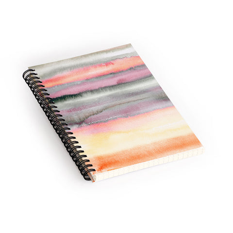Ninola Design Gradient landscape watercolor Coral mauve Spiral Notebook