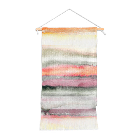 Ninola Design Gradient landscape watercolor Coral mauve Wall Hanging Portrait