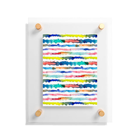Ninola Design Gradient watercolor lines blue Floating Acrylic Print