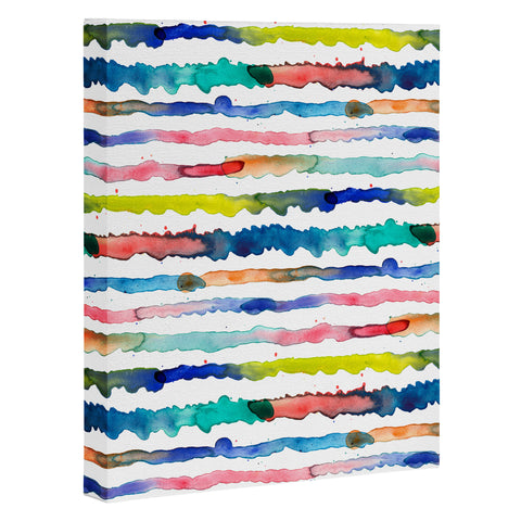 Ninola Design Gradient watercolor lines blue Art Canvas