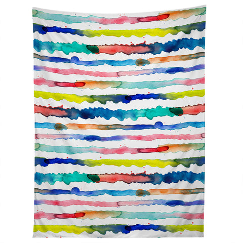 Ninola Design Gradient watercolor lines blue Tapestry