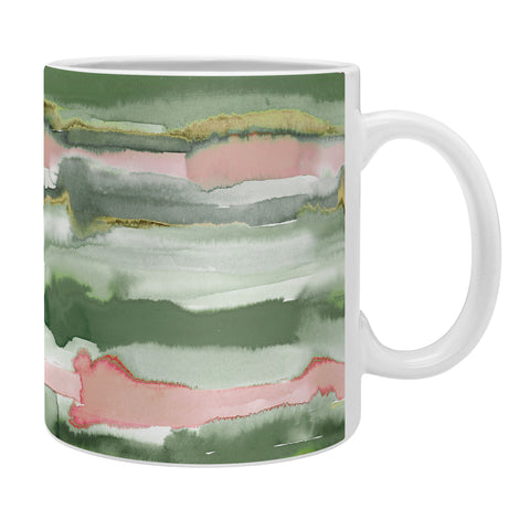 Ninola Design Gradient Watercolor Lines Coral Coffee Mug