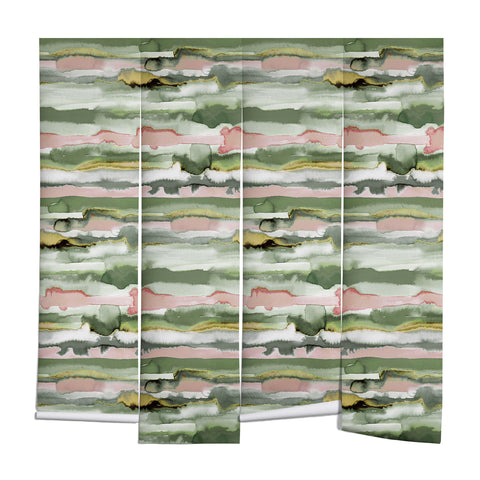 Ninola Design Gradient Watercolor Lines Coral Wall Mural
