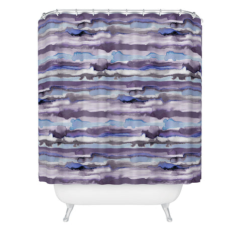 Ninola Design Gradient Watercolor Lines Mauve Shower Curtain