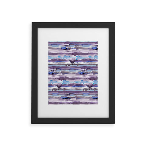 Ninola Design Gradient Watercolor Lines Mauve Framed Art Print