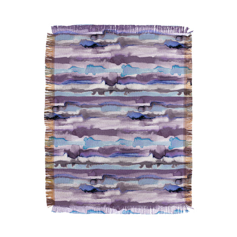 Ninola Design Gradient Watercolor Lines Mauve Throw Blanket