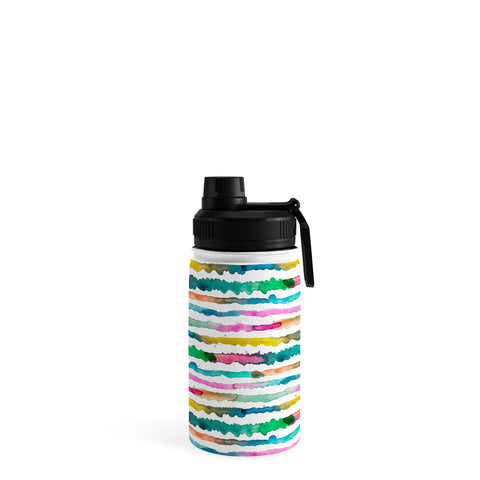 Ninola Design Gradient Watercolor Lines Pink Water Bottle