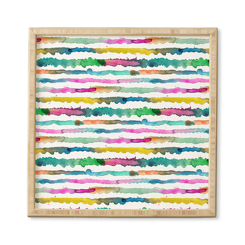 Ninola Design Gradient Watercolor Lines Pink Framed Wall Art