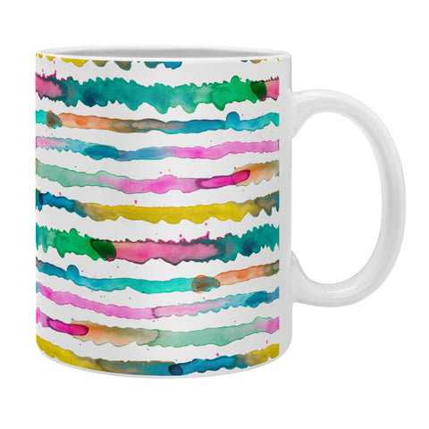 Ninola Design Gradient Watercolor Lines Pink Coffee Mug