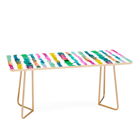 Ninola Design Gradient Watercolor Lines Pink Coffee Table