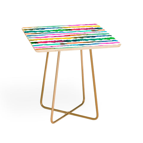 Ninola Design Gradient Watercolor Lines Pink Side Table