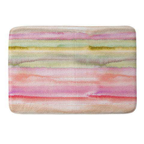 Ninola Design Gradient watercolor Pink green Memory Foam Bath Mat