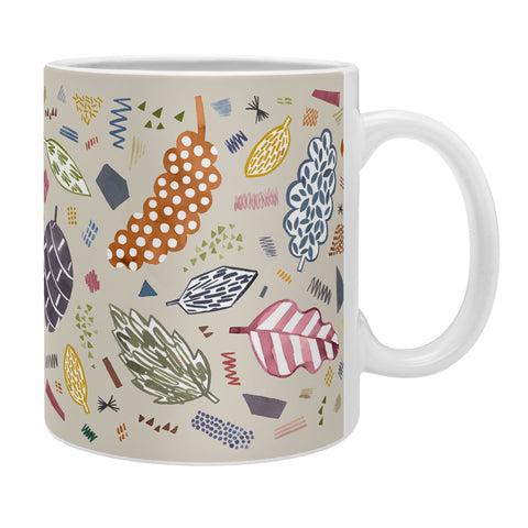 Ninola Design Graphic leaves textures Beige Coffee Mug