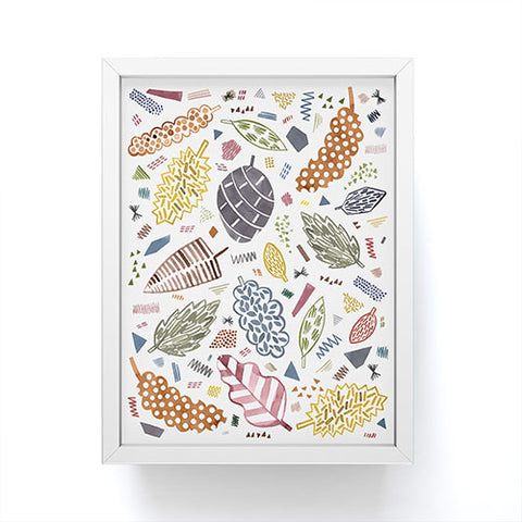 Ninola Design Graphic leaves textures Beige Framed Mini Art Print