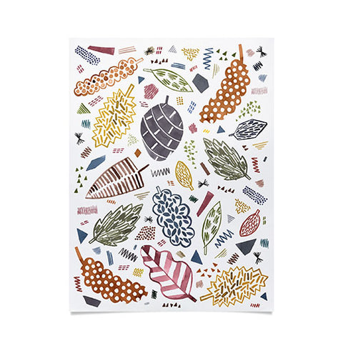 Ninola Design Graphic leaves textures Beige Poster