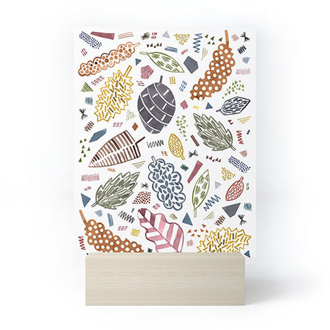 Ninola Design Graphic leaves textures Beige Mini Art Print