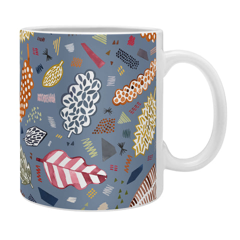 Ninola Design Graphic leaves textures Blue Coffee Mug