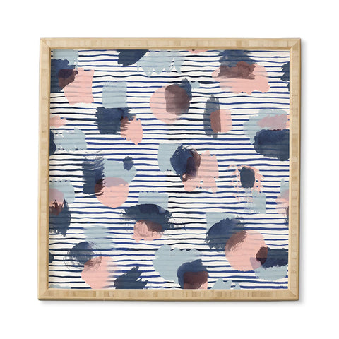 Ninola Design Graphic thoughts blue Framed Wall Art