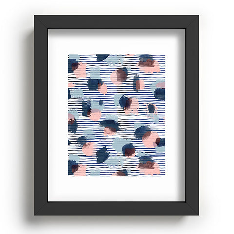 Ninola Design Graphic thoughts blue Recessed Framing Rectangle