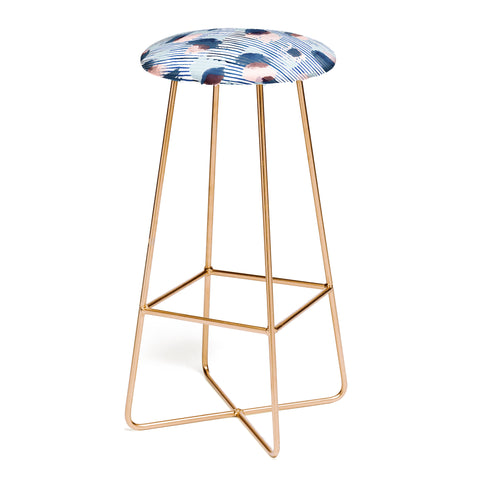 Ninola Design Graphic thoughts blue Bar Stool