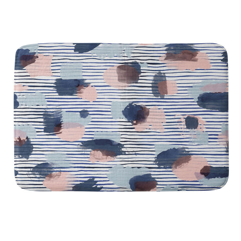 Ninola Design Graphic thoughts blue Memory Foam Bath Mat