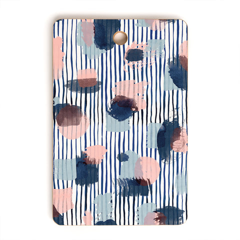 Ninola Design Graphic thoughts blue Cutting Board Rectangle