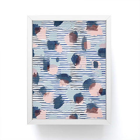 Ninola Design Graphic thoughts blue Framed Mini Art Print