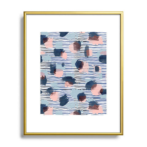 Ninola Design Graphic thoughts blue Metal Framed Art Print