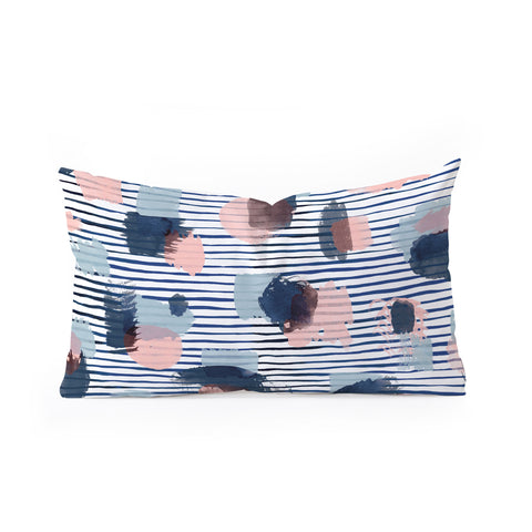 Ninola Design Graphic thoughts blue Oblong Throw Pillow