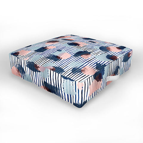 Ninola Design Graphic thoughts blue Outdoor Floor Cushion