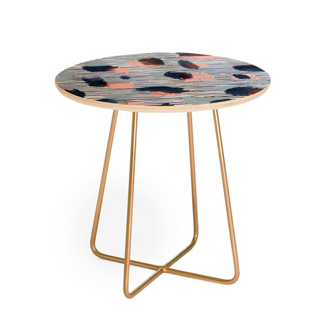Ninola Design Graphic thoughts blue Round Side Table