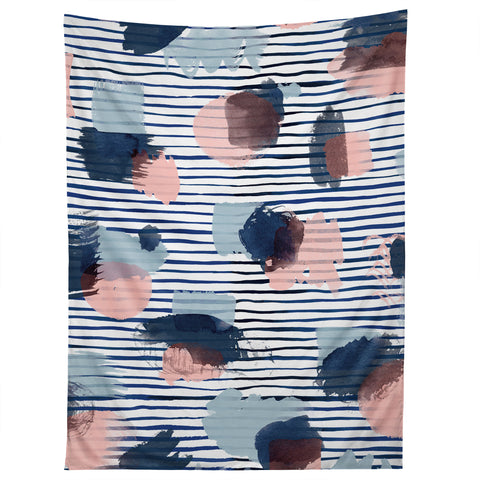 Ninola Design Graphic thoughts blue Tapestry