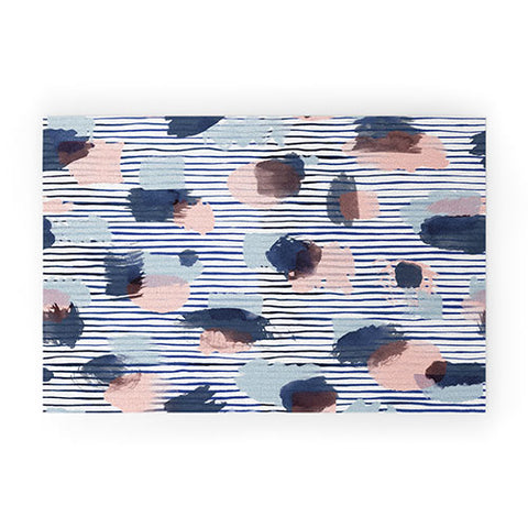 Ninola Design Graphic thoughts blue Welcome Mat