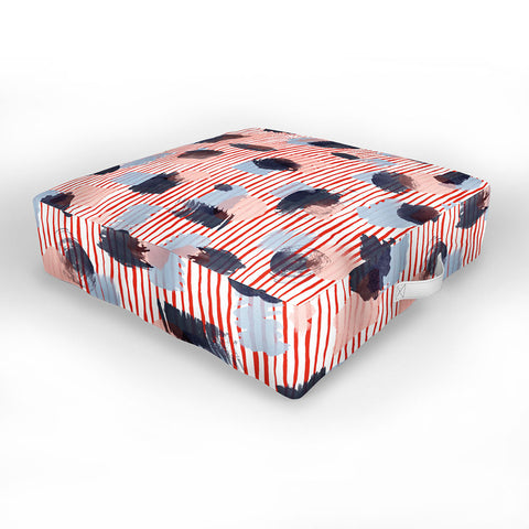 Ninola Design Graphic thoughts red Outdoor Floor Cushion
