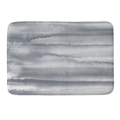 Ninola Design Gray Watercolor Gradient Memory Foam Bath Mat