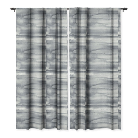 Ninola Design Gray Watercolor Gradient Blackout Window Curtain