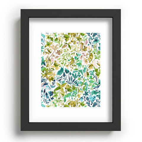 Ninola Design Green flowers and plants ivy Recessed Framing Rectangle