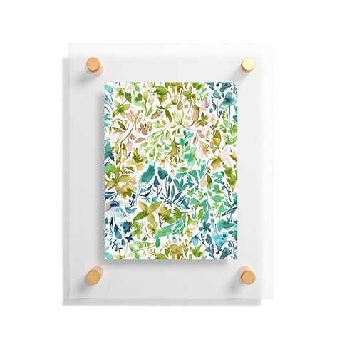 Ninola Design Green flowers and plants ivy Floating Acrylic Print