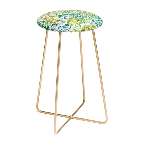 Ninola Design Green flowers and plants ivy Counter Stool