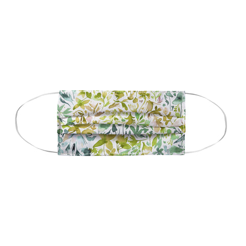 Ninola Design Green flowers and plants ivy Face Mask