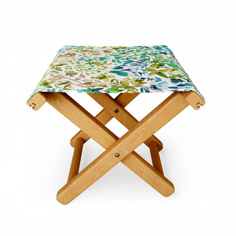 Ninola Design Green flowers and plants ivy Folding Stool