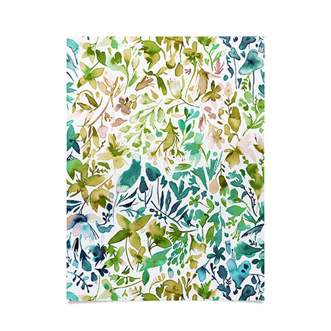 Ninola Design Green flowers and plants ivy Poster