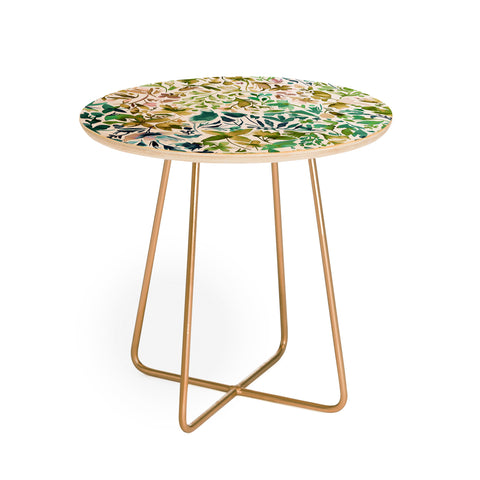 Ninola Design Green flowers and plants ivy Round Side Table